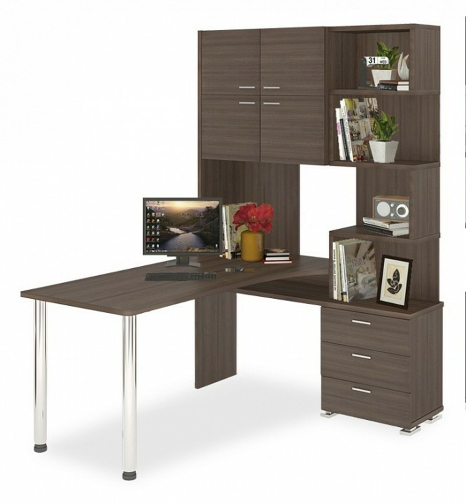 Фото Стол компьютерный Домино СР-500М/160 MER_SR-500M-160-SH-CH-PRAV - интернет-магазин МегаТерем в Москве