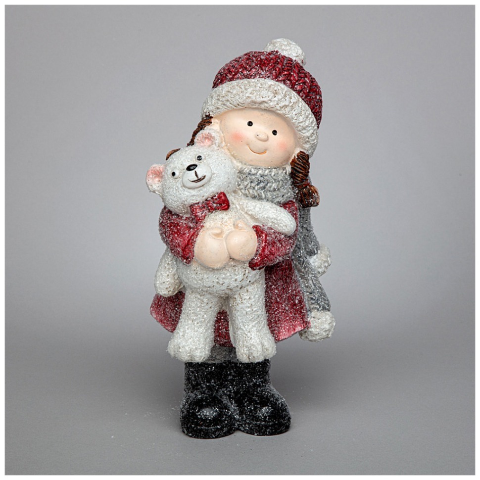 Фото Фигурка девочка с медведем 12*8,9*21,5 см Lefard (248-169) - интернет-магазин МегаТерем в Москве