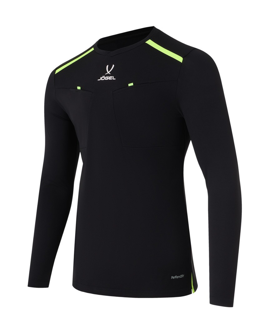 Фото Футболка судейская с длинным рукавом JÖGEL DIVISION PerFormDRY Referee LS Tee, черный (2123322) - интернет-магазин МегаТерем в Москве
