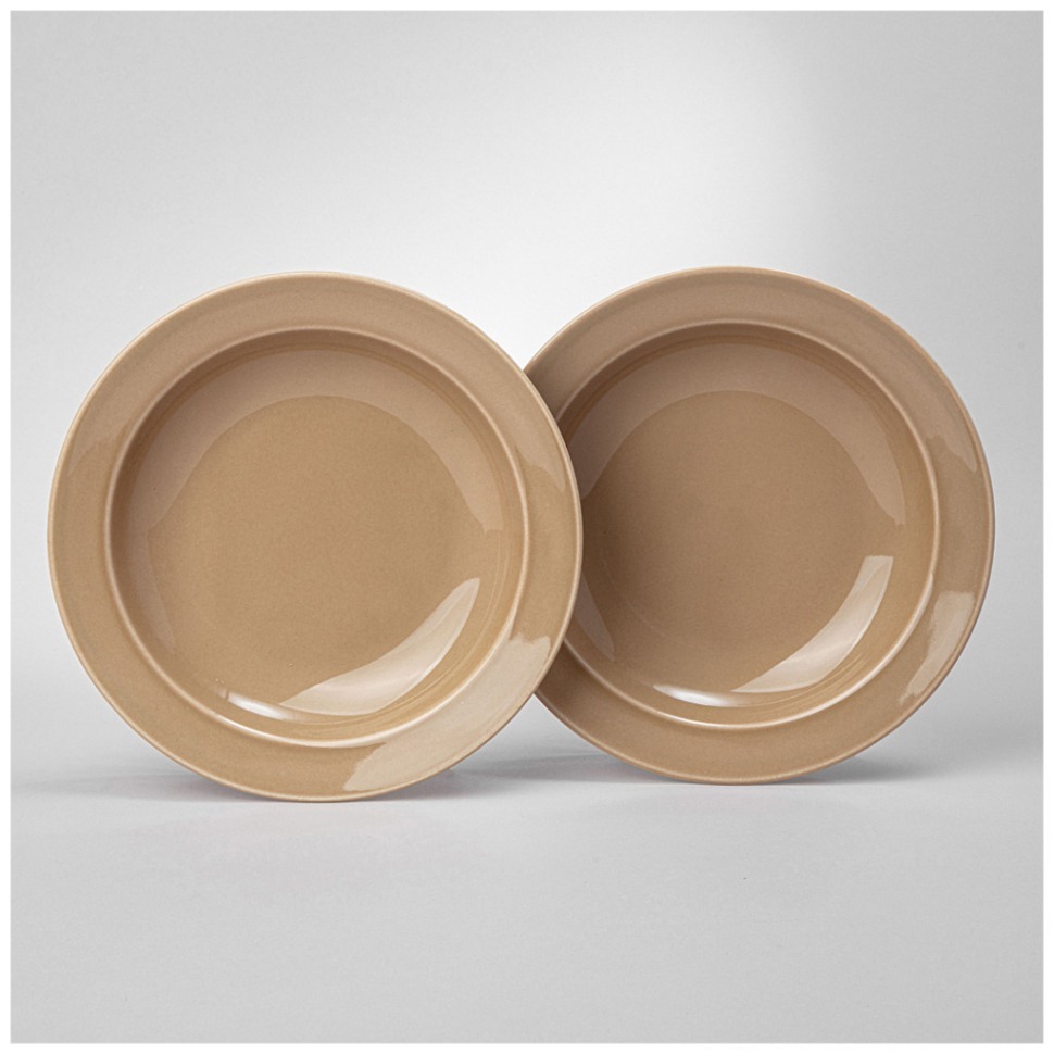 Фото Набор тарелок суповых lefard tint 22,5 см (мокко) 2 шт. (48-839-1)  - интернет-магазин МегаТерем в Москве