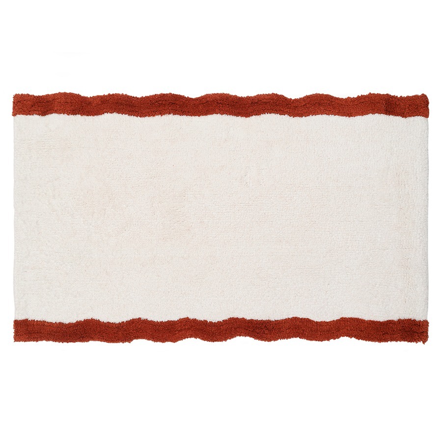 Фото Коврик для ванной с кантом терракотового цвета из коллекции trendy ruffles, 50x80 см (79229) - интернет-магазин МегаТерем в Москве