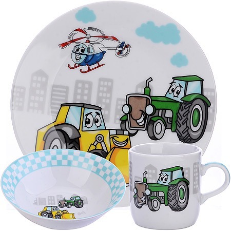 Фото Детский набор посуды Трактор LORAINE (31431) - интернет-магазин МегаТерем в Москве