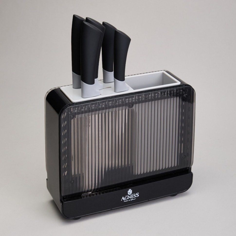 Фото Набор ножей agness  на пластиковой подставке, 6 предметов (911-781)  - интернет-магазин МегаТерем в Москве