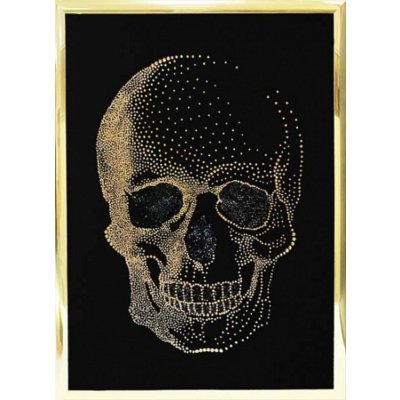 Череп золото 2 с кристаллам...