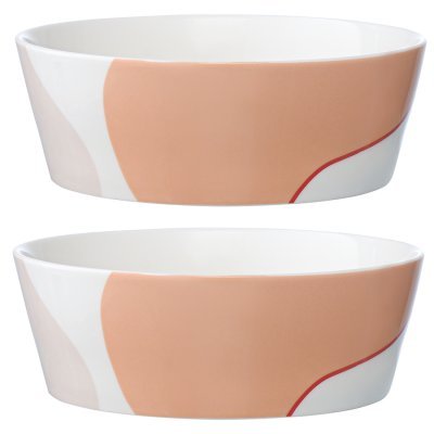 Набор из двух салатников бежевого цвета с авторским принтом из коллекции freak fruit, 16см (73580)