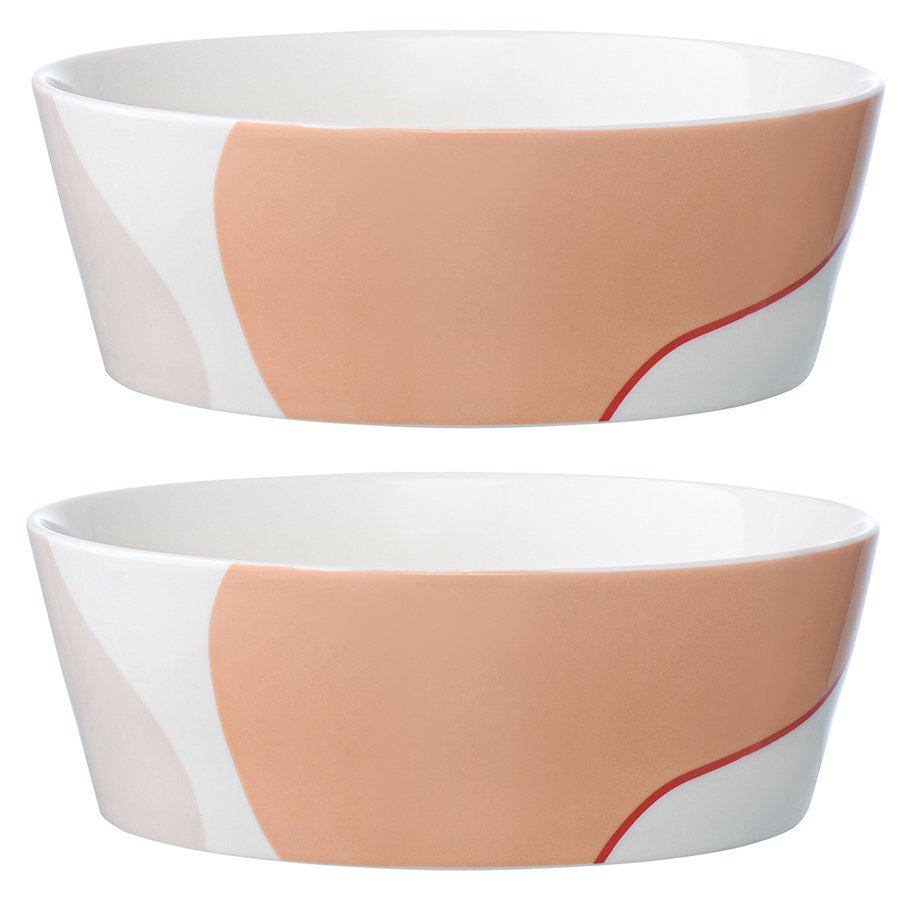 Фото Набор из двух салатников бежевого цвета с авторским принтом из коллекции freak fruit, 16см (73580) - интернет-магазин МегаТерем в Москве