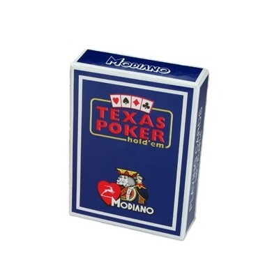 Карты "Modiano Texas Poker" 100% plastic 2 jumbo index blue (64295)