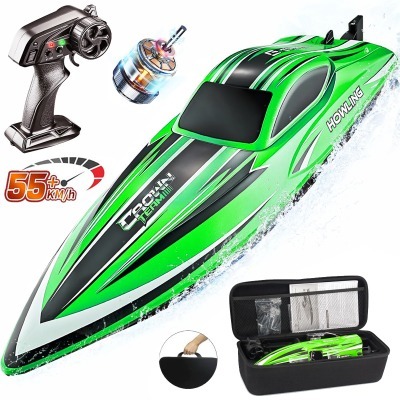 Радиоуправляемый катер Chasing Waves PRO с сумкой (41 см, 55 км/ч, Brushless) (HJ818PRO-GREEN-BAG)