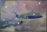 Картина Самолет с кристаллами Swarovski (1270)