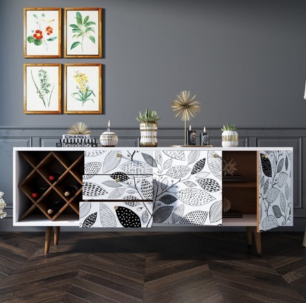 Фото Комод Berber удлиненный с бутылочницей 9 принт арт BB15/Print_09-ET - интернет-магазин МегаТерем в Москве