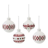 Набор ёлочных украшений с подсветкой festive embroidey из коллекции new year essential, 4 шт. (78341)