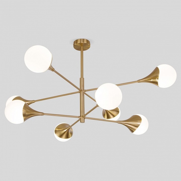 Фото Люстра на штанге Eurosvet Calyx 60168/8 латунь EV_a068273 - интернет-магазин МегаТерем в Москве