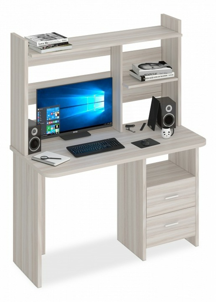 Фото Стол компьютерный Домино Lite СКЛ-Прям120Р+НКЛ-120 MER_SKL-Pryam120R_NKL-120_K - интернет-магазин МегаТерем в Москве