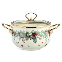 Кастрюля эмалированная agness со стеклянной крышкой серия "celebration", 2.8 л, 20*12 см (943-084) 