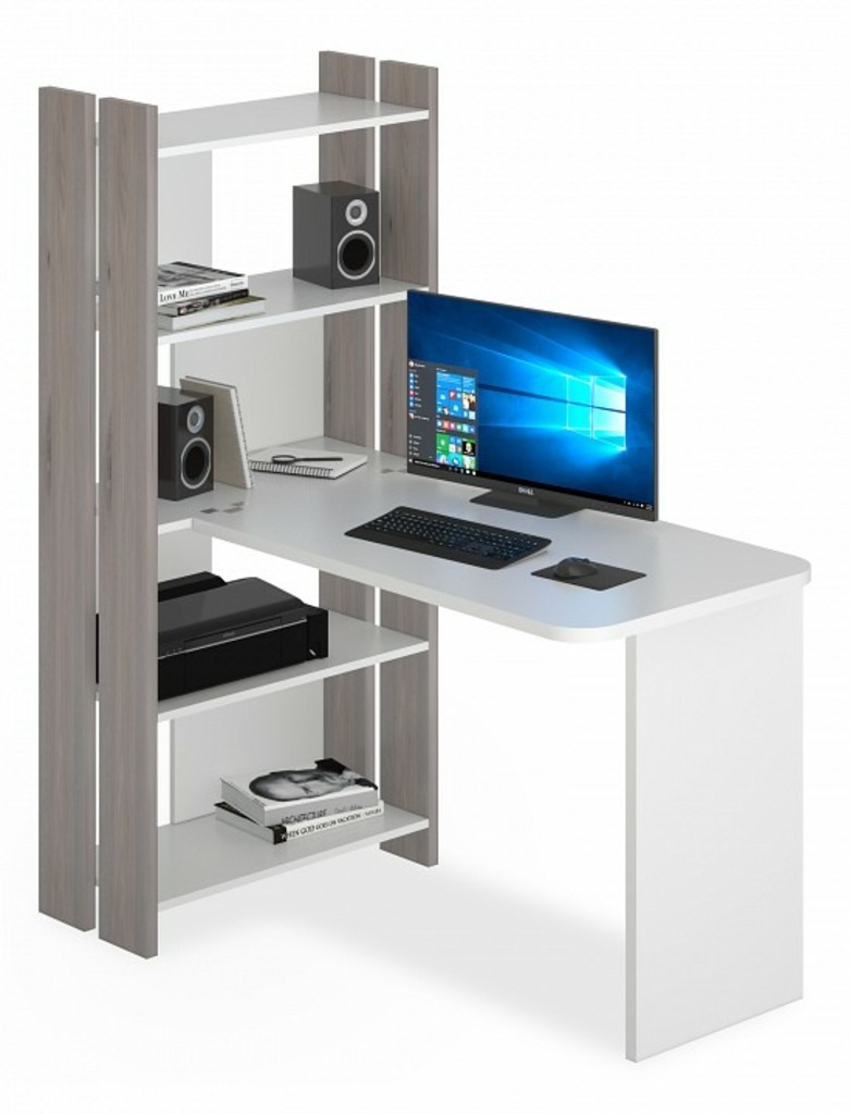 Фото Стол компьютерный Домино Lite СТЛ-ОВ+С100Р MER_STL-OV-S100RPryam_bez_tumby_NBE - интернет-магазин МегаТерем в Москве