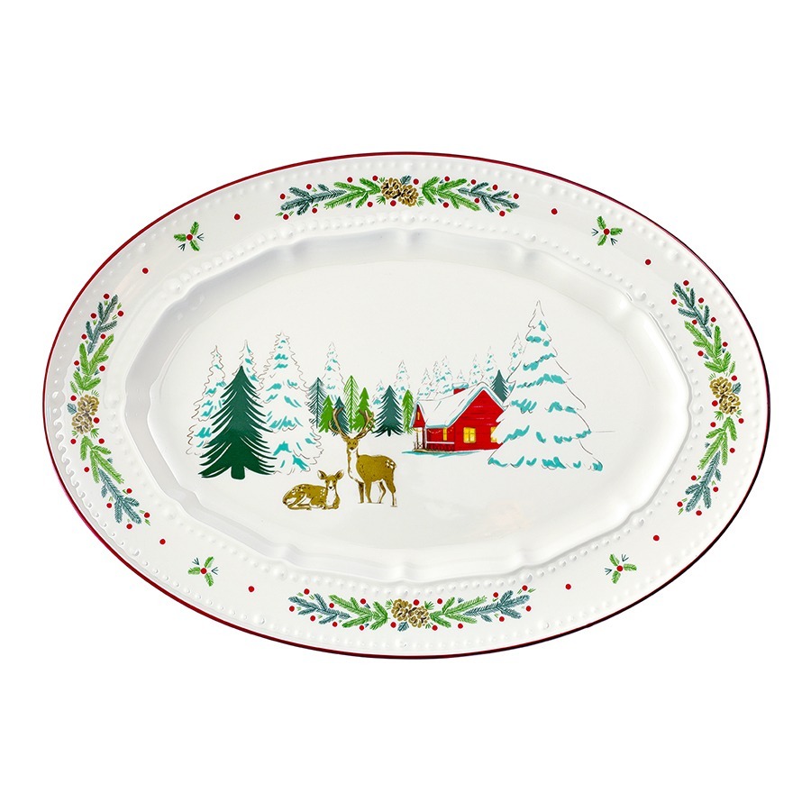 Фото Блюдо сервировочное nordic winter из коллекции new year essential, 34,6х24 см (79239) - интернет-магазин МегаТерем в Москве