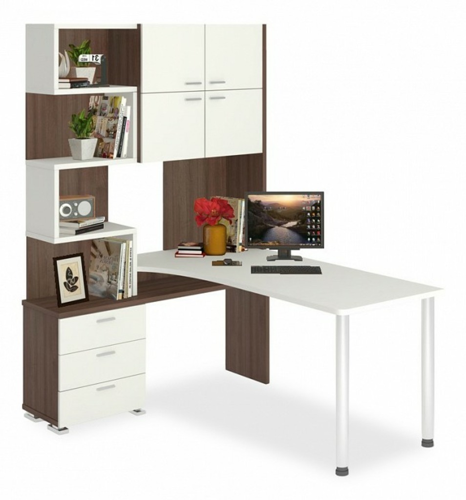 Фото Стол компьютерный Домино СР-500М/160 MER_SR-500M-160-SHBEBE-CH-LEV - интернет-магазин МегаТерем в Москве