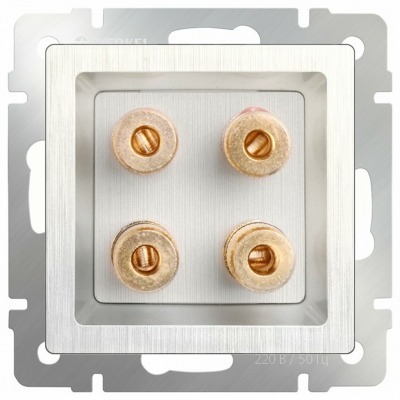 Розетка акустическая без рамки Werkel перламутровый рифленый WL13-AUDIOx4 WRK_a040902