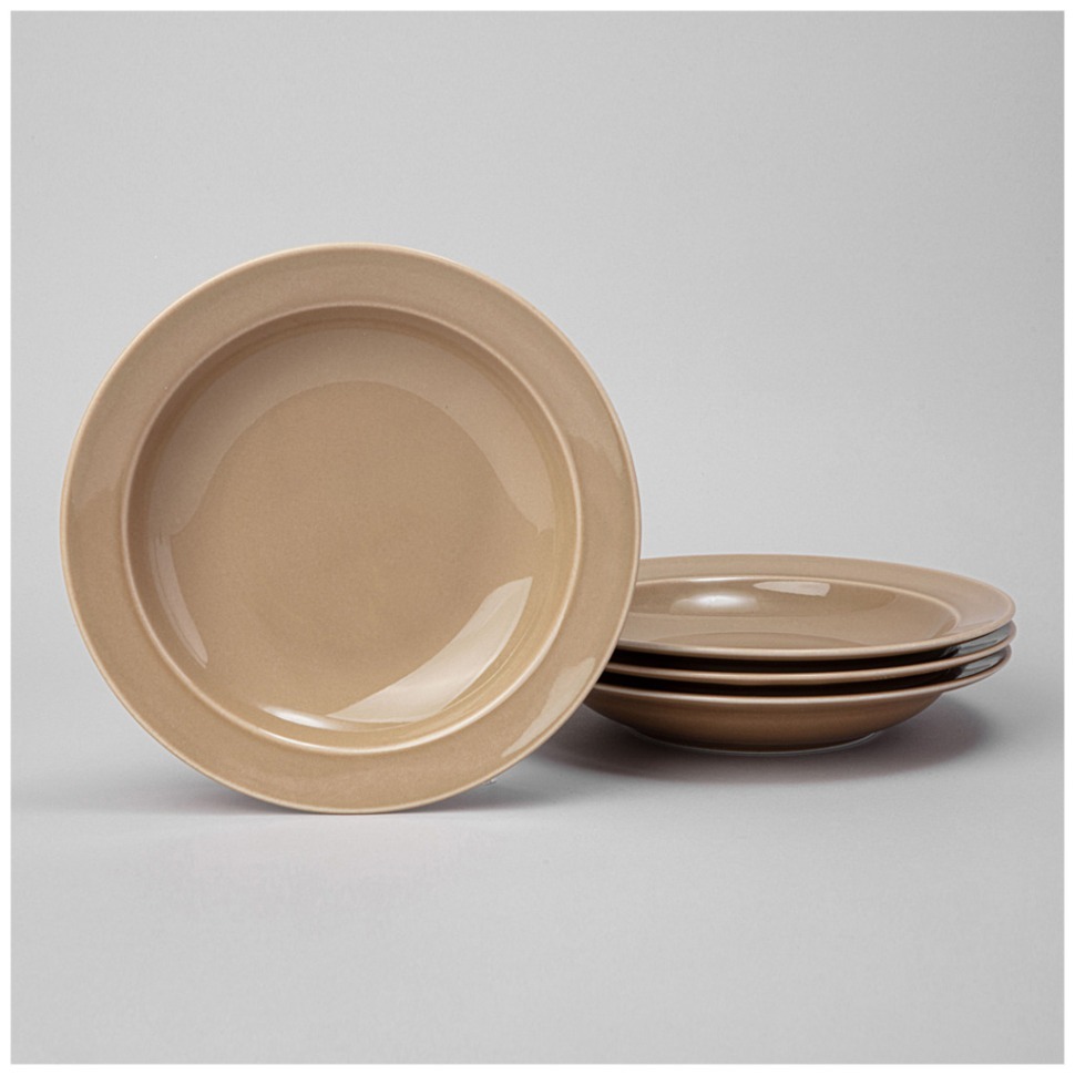 Фото Набор тарелок суповых lefard tint 22,5 см (мокко) 4 шт. (48-839-2)  - интернет-магазин МегаТерем в Москве