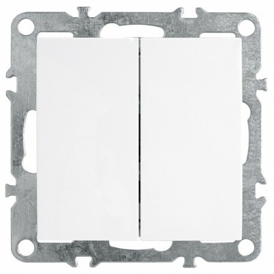 Выключатель двухклавишный без рамки Stekker Эрна 39312 FE_39312