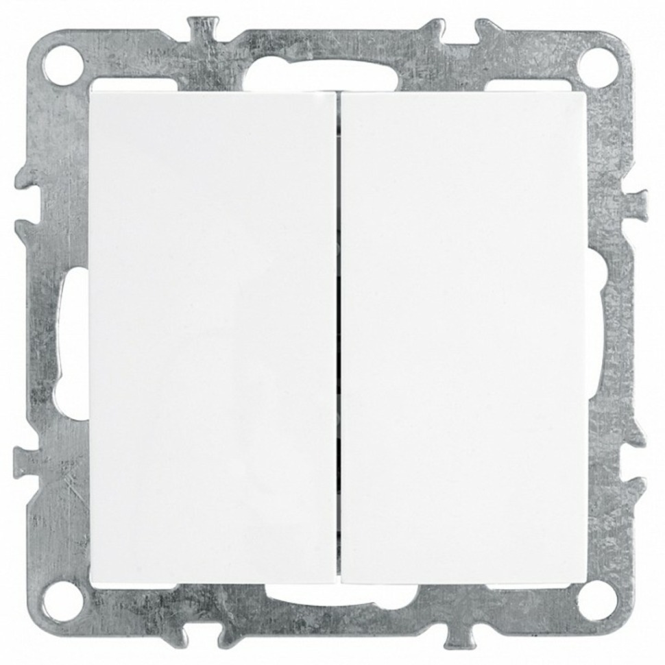 Фото Выключатель двухклавишный без рамки Stekker Эрна 39312 FE_39312 - интернет-магазин МегаТерем в Москве