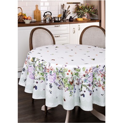 Скатерть круглая  ботаника ...