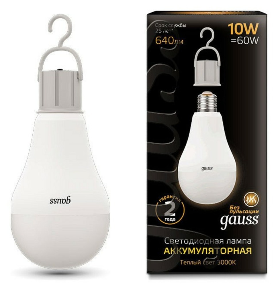 Фото Лампа светодиодная Gauss LED A60 E27 10Вт 3000K 102402100 GA_102402100 - интернет-магазин МегаТерем в Москве