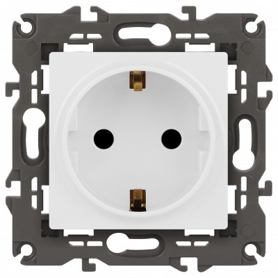 Розетка с заземлением и со шторкой, без рамки Эра Эра Elegance 14-2102-01 ER_B0034272