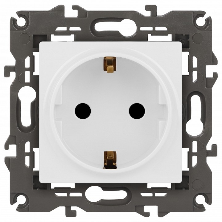 Фото Розетка с заземлением и со шторкой, без рамки Эра Эра Elegance 14-2102-01 ER_B0034272 - интернет-магазин МегаТерем в Москве