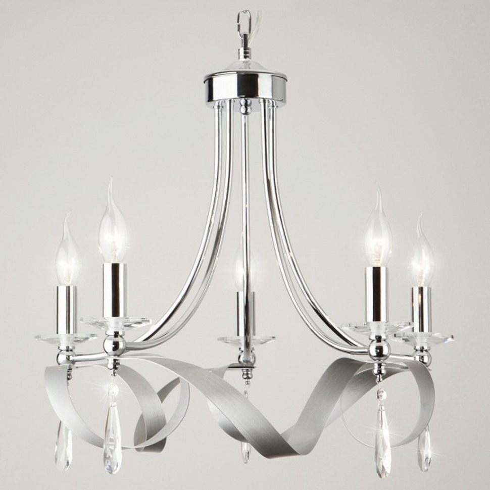 Фото Подвесная люстра Eurosvet Adelia 60064/5 хром EV_82087 - интернет-магазин МегаТерем в Москве