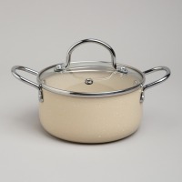 Кастрюля agness с антип. покр.  и стекл. крышкой 950 мл, 14*7 см (906-260) 
