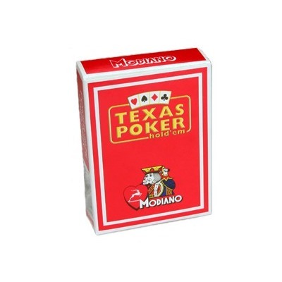 Карты "Modiano Texas Poker" 100% plastic 2 jumbo index red (64296)