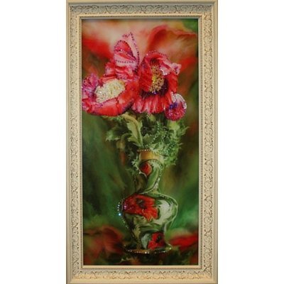 Картина Букет маки с кристаллами Swarovski (1485)