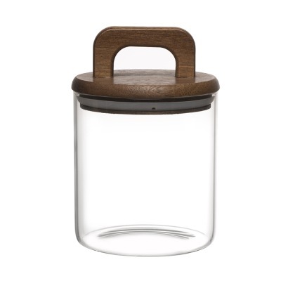 Банка для хранения стеклянная с крышкой из акации hanle, 750 мл (75865)