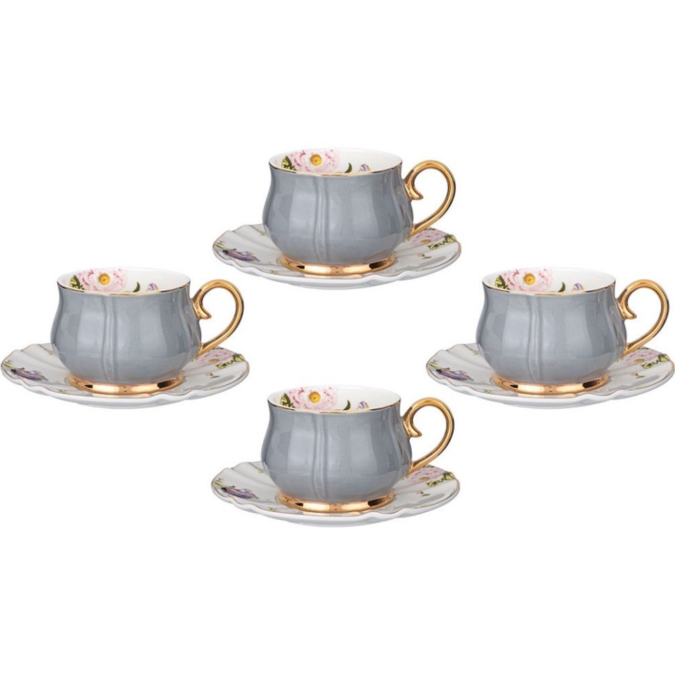 Фото Чайный набор lefard времена года на 4 пер. 8 пр. 200 мл серый (275-1171)  - интернет-магазин МегаТерем в Москве