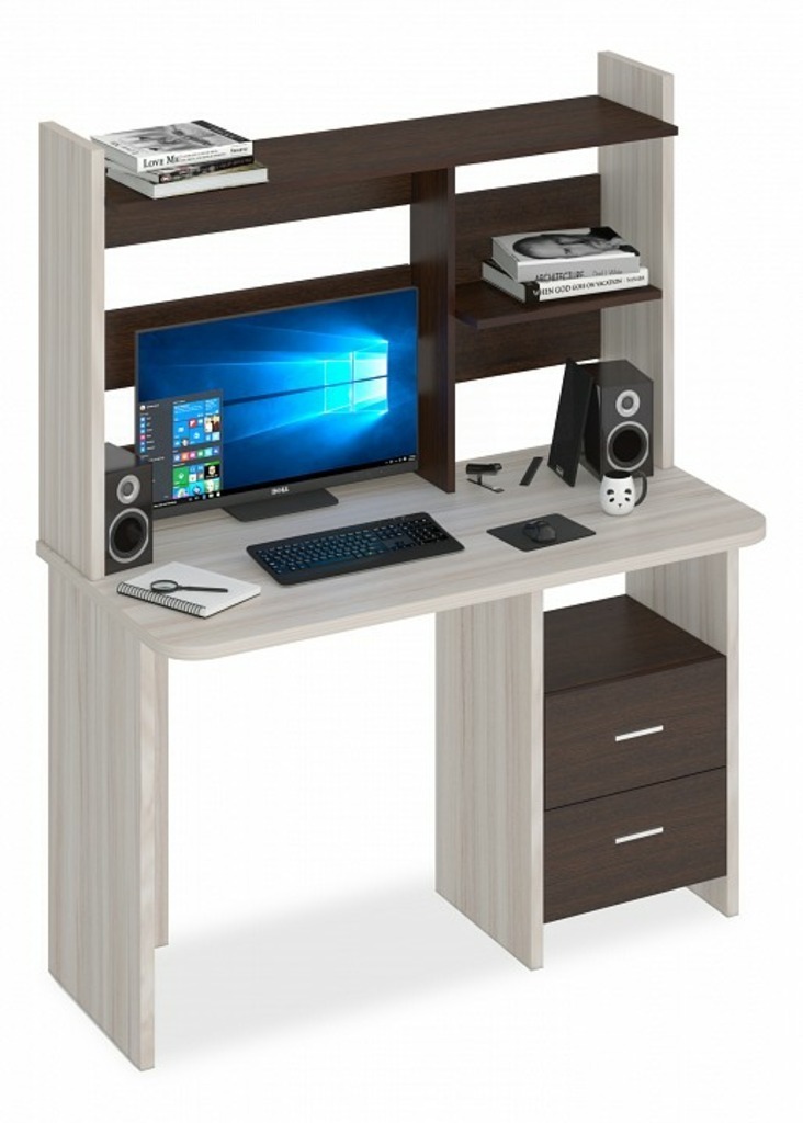 Фото Стол компьютерный Домино Lite СКЛ-Прям120Р+НКЛ-120 MER_SKL-Pryam120R_NKL-120_KV - интернет-магазин МегаТерем в Москве