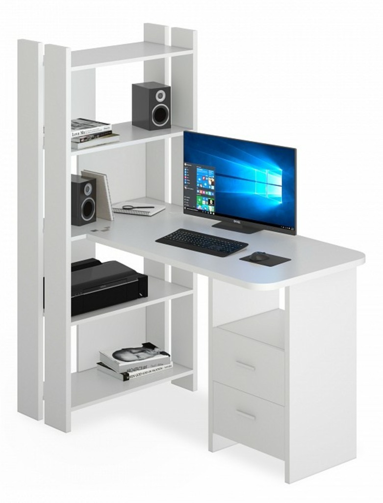 Фото Стол компьютерный Домино Lite СТЛ-ОВ+С100Р MER_STL-OV-S100RPryam_BE - интернет-магазин МегаТерем в Москве