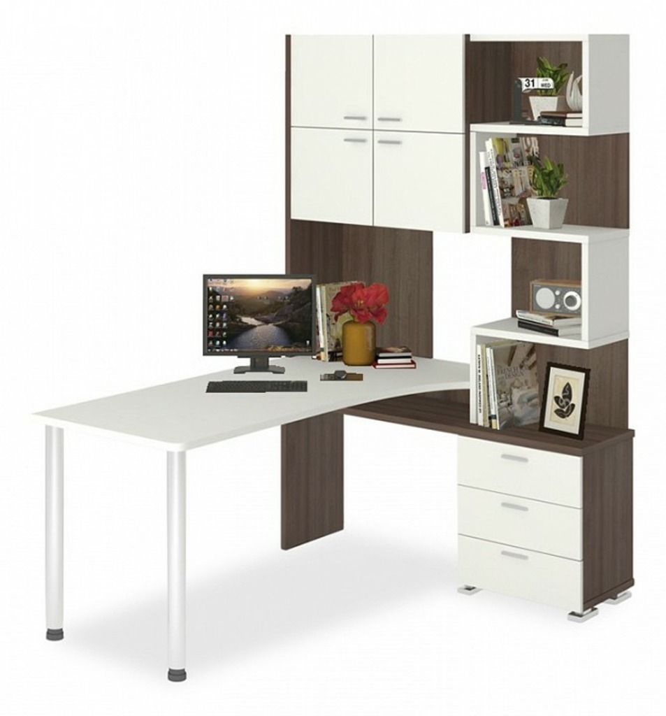 Фото Стол компьютерный Домино СР-500М/160 MER_SR-500M-160-SHBEBE-CH-PRAV - интернет-магазин МегаТерем в Москве