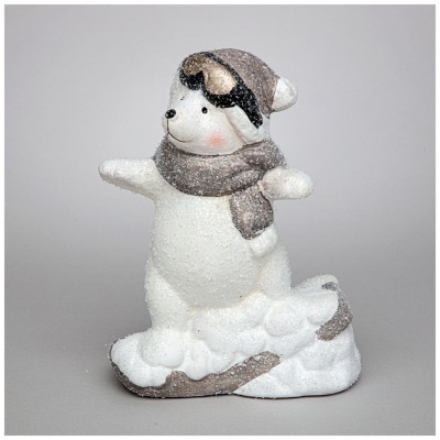 Фигурка "белый мишка на сноуборде" 11,5*6,5*15,5 см Lefard (248-171)