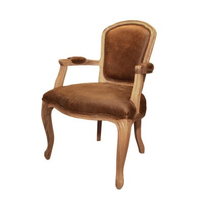 Полукресло CH-383, каркас дуб, обивка кожа, Brown, ROOMERS FURNITURE