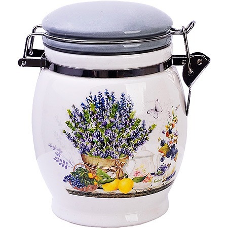 Фото Банка для сыпучих 700 мл Утренняя свежесть LORAINE (60189) - интернет-магазин МегаТерем в Москве