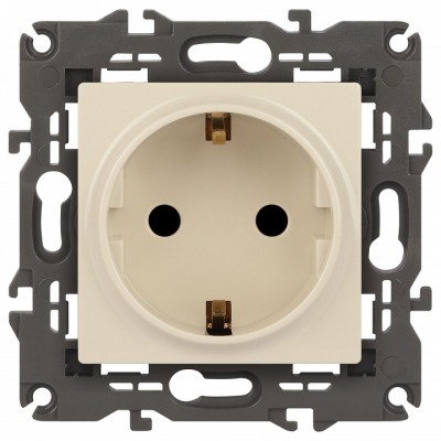 Розетка с заземлением и со шторкой, без рамки Эра Эра Elegance 14-2102-02 ER_B0034273