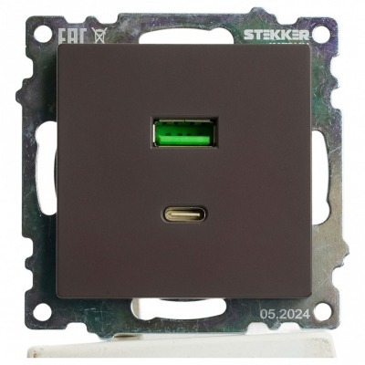 Розетка 2хUSB type A и C бе...