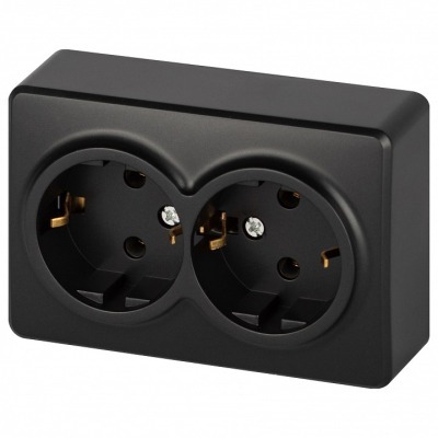 Розетка двойная с заземлением и со шторкой Эра Эра Эксперт 11-2205-05 ER_B0063047