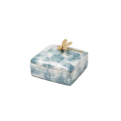 Шкатулка голубая со стрекоз...