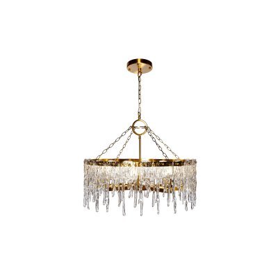 Люстра Tiara круглая латунь/стекло прозр. d80*h63см (TT-00007577)